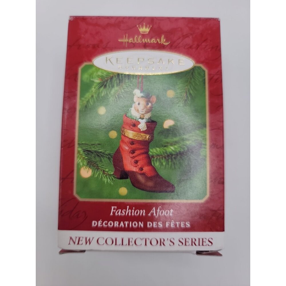 Hallmark "Fashion Afoot"‎ 1st in Series Porcelain Hinged Boot Trinket Box (2000)